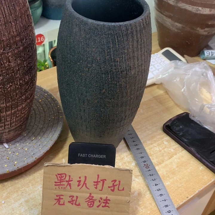 【闪购商品】红陶粗糙盆默认打孔高28口11