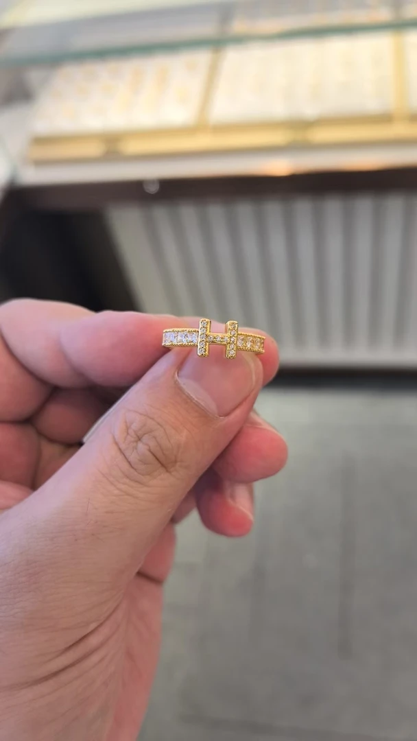 足金999戒指H镶嵌款式GT515