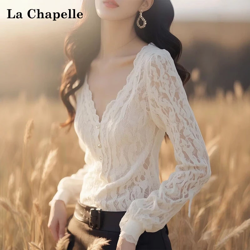 拉夏贝尔衬衫女2025新款爆款洋气外穿职业轻奢小众炸街高级感女装