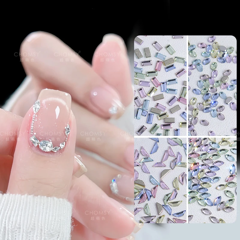瑶瑶美甲钻饰品施家元素水晶仿华子平底异形多款式  超闪高品质