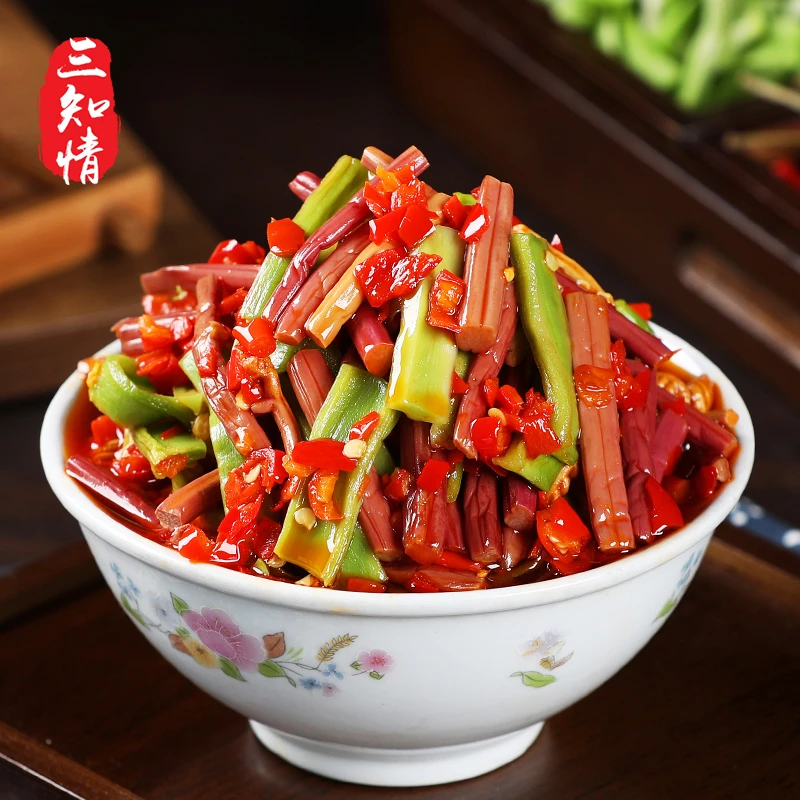 三知情 红油双脆218克/瓶 蕨菜贡菜特色脆爽即食味美下饭