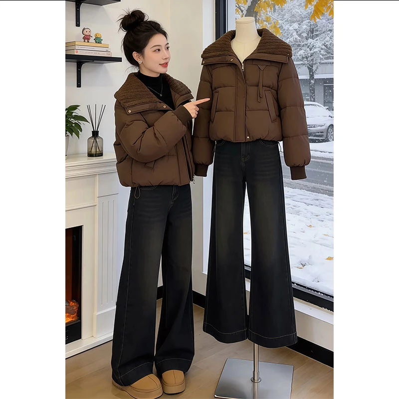 【典藏情话】慵懒风气质短款棉服女2026冬季新款时尚显瘦棉衣