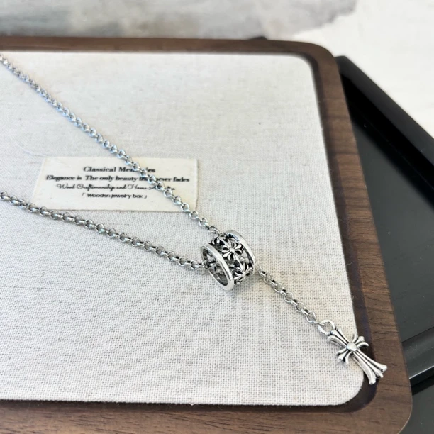 铜合金项链 圆形十字项链XL2557