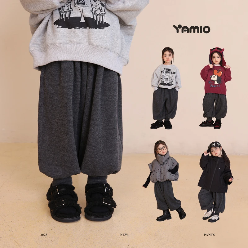 YAMIO杨梅家2025秋冬新款儿童中大童装女童加绒休闲裤CF4005