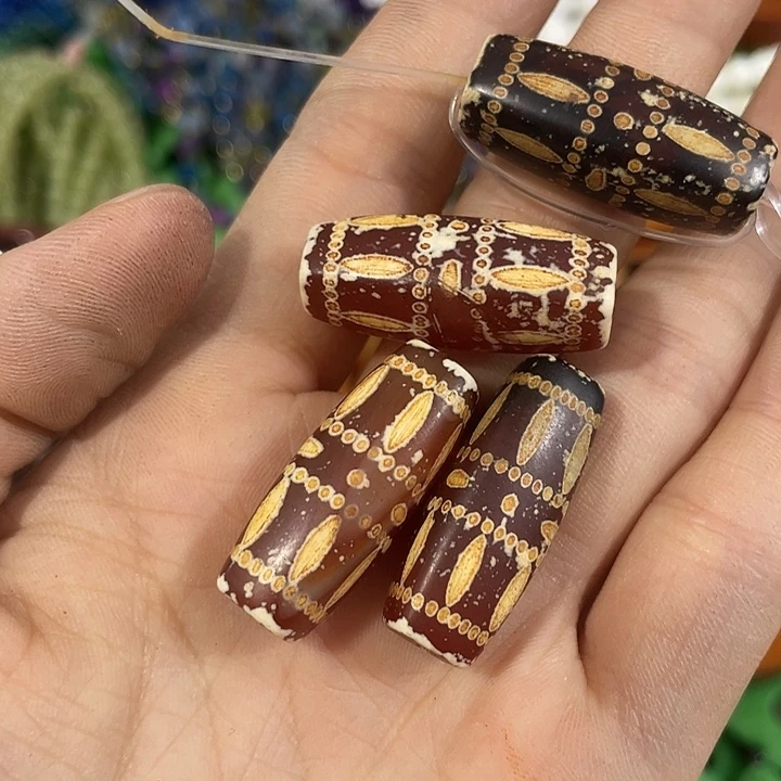 合金玛瑙/玉髓珠宝半成品一个大号四面桶珠