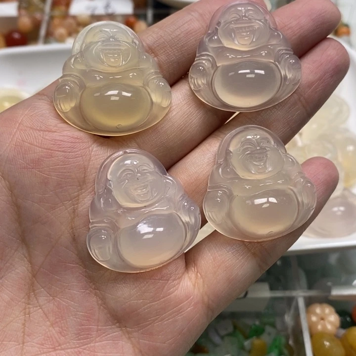 未镶嵌吊坠(不含链)玛瑙/玉髓白冰佛公1个