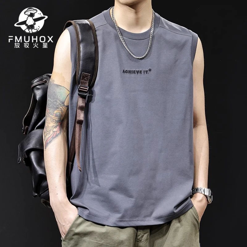 @放牧火星 冰感科技棉背心男t恤坎肩男2025新款夏季无袖运动健身