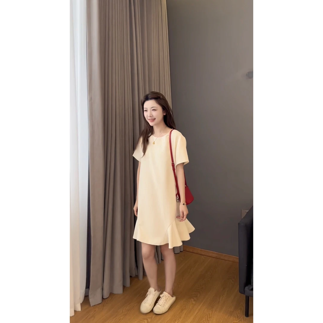 佩佩JA 【赫本风】荷叶边连衣裙 V8220 6046307显瘦气质时尚时尚