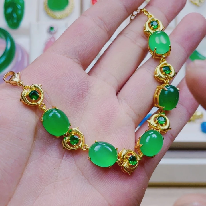 玛瑙/玉髓手链合金海豚手链