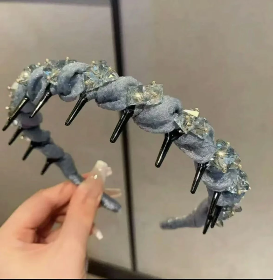 唯美高级感气质水钻发箍碎发整理神器带齿防滑波浪发卡头箍头饰女