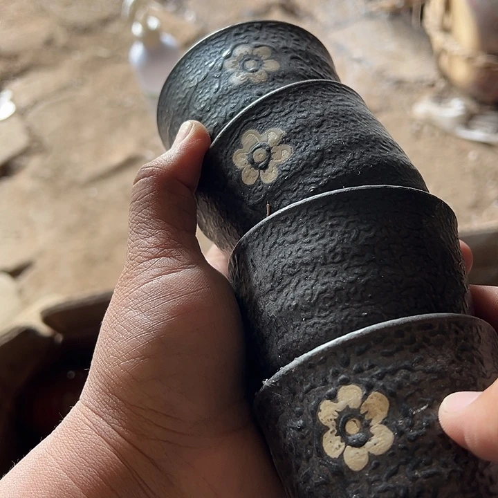 瓷粗瓷杯子四支粗瓷