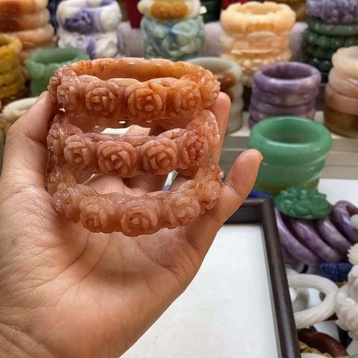 夢***影石英质玉未镶嵌手镯