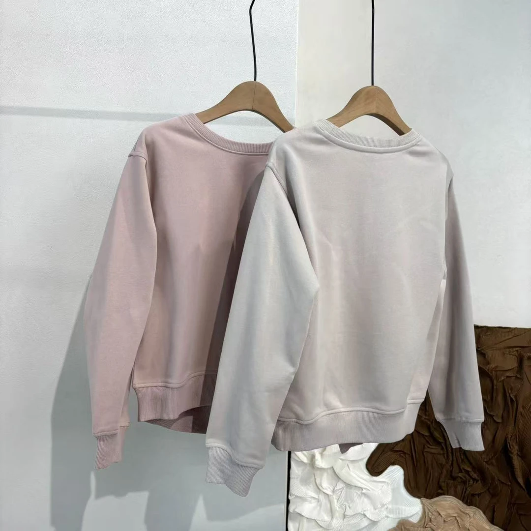 SY5258双色磨毛抓绒喇叭字母卫衣