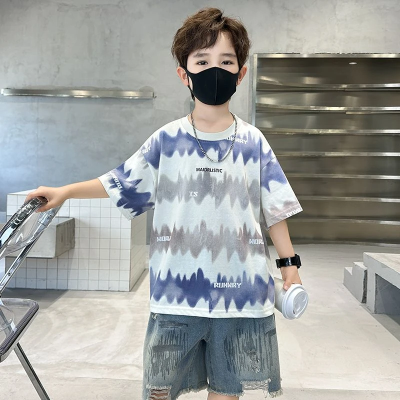 纯棉儿童短袖t恤夏季欧若风活力薄款半袖中大童男童上衣夏装休闲