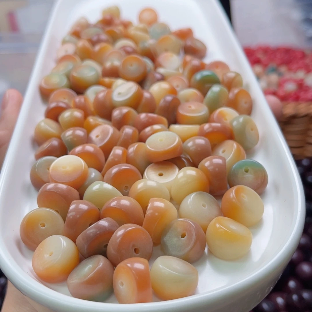 吊坠白玉菩提z14mm/30颗朝阳暖橘蒜瓣瑕