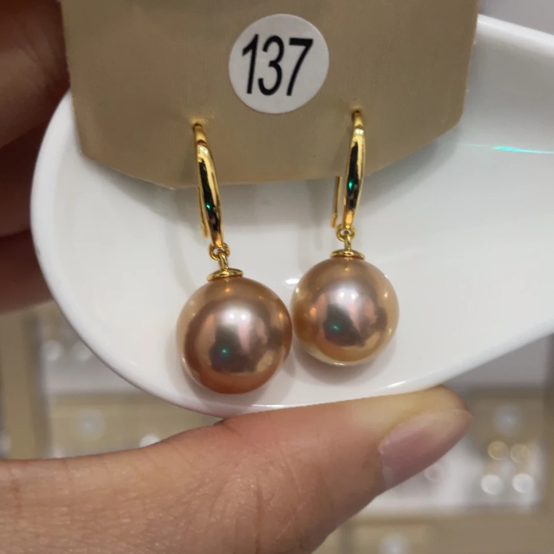 耳饰银S925镶嵌淡水珍珠