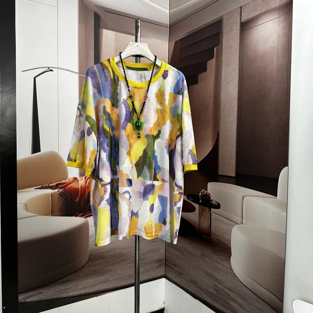 彩云时尚妈妈夏装2025新款中老年女装夏季短袖洋气衣服