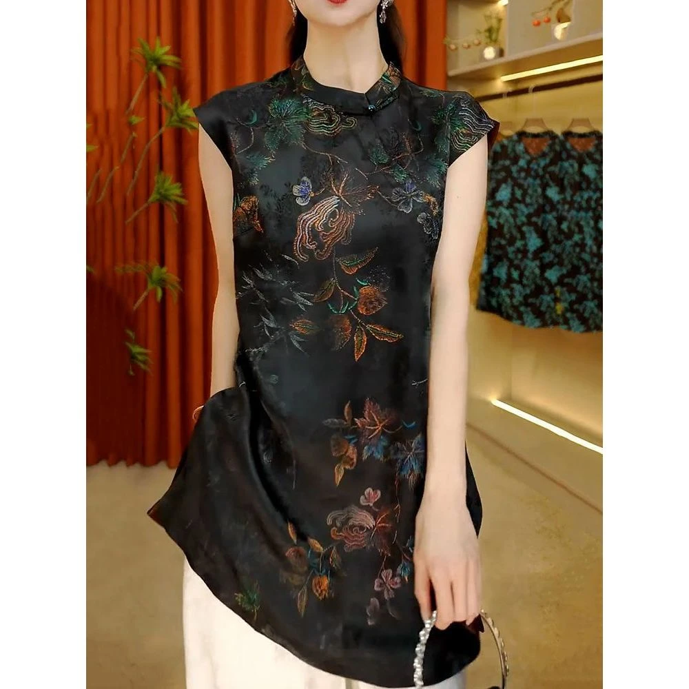 贵夫人妈妈装新中式盘扣显瘦衬衫女2025夏季新款洋气通勤减龄衬衣