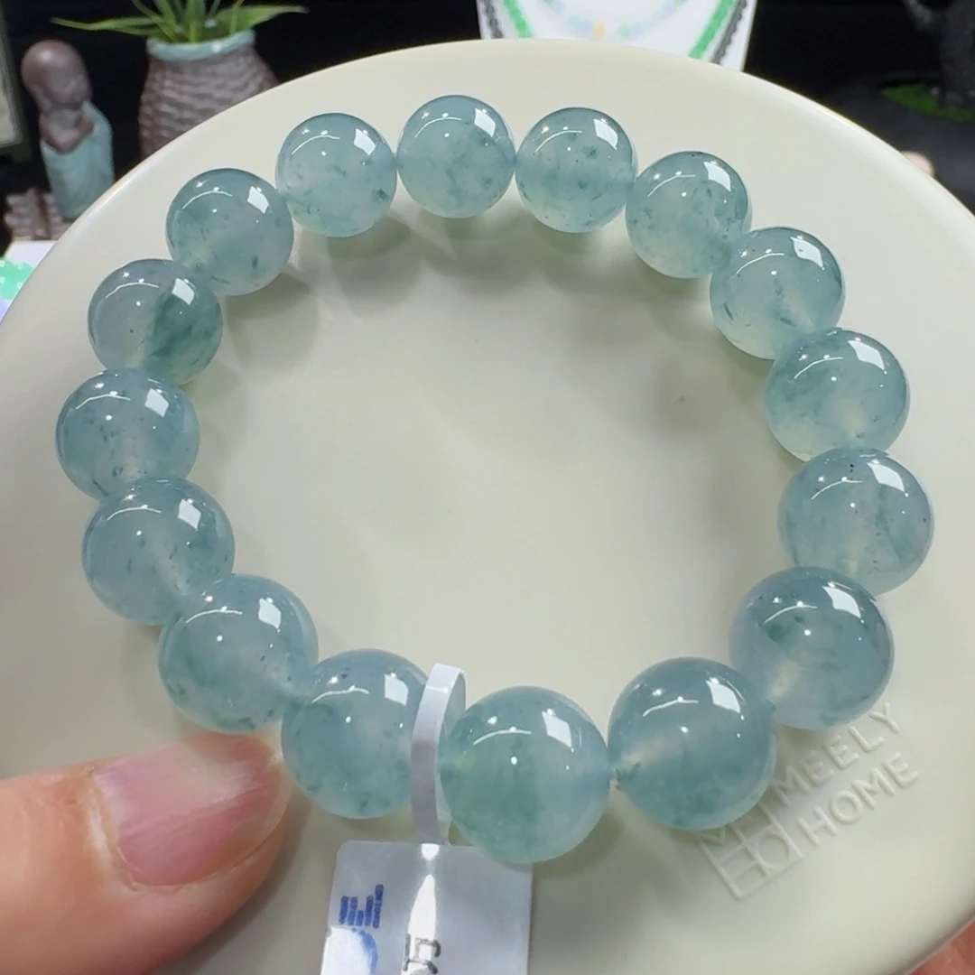 未镶嵌手链翡翠超纯果冻飘花单圈12.6mm