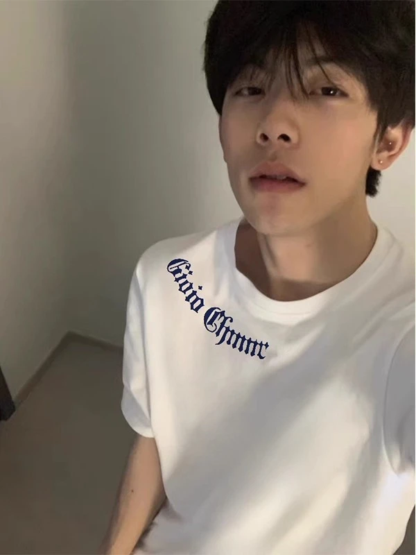 重磅纯棉短袖t恤男款夏天美式高街oversize宽松潮牌潮流百搭衣服