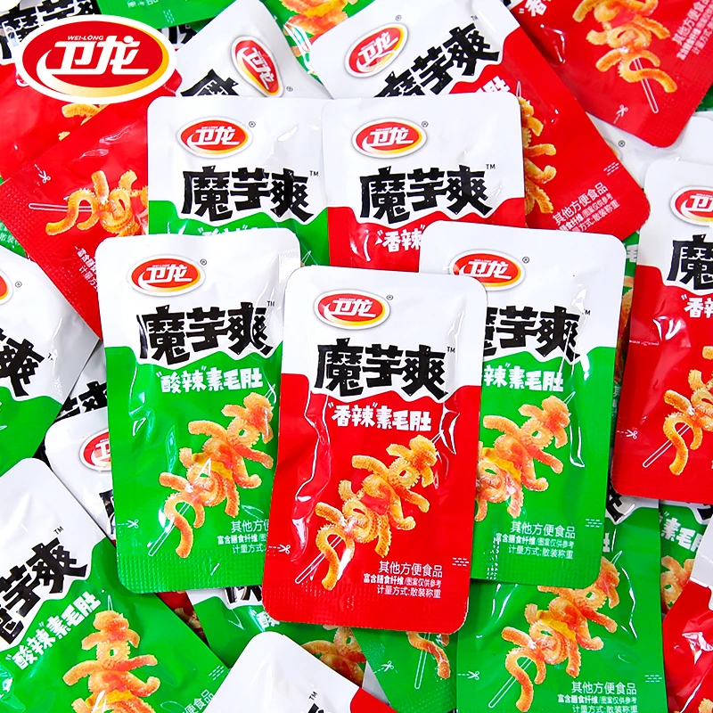 【买15包送7包】卫龙魔芋爽脆素毛肚魔芋丝香辣酸辣网红嘴馋零食
