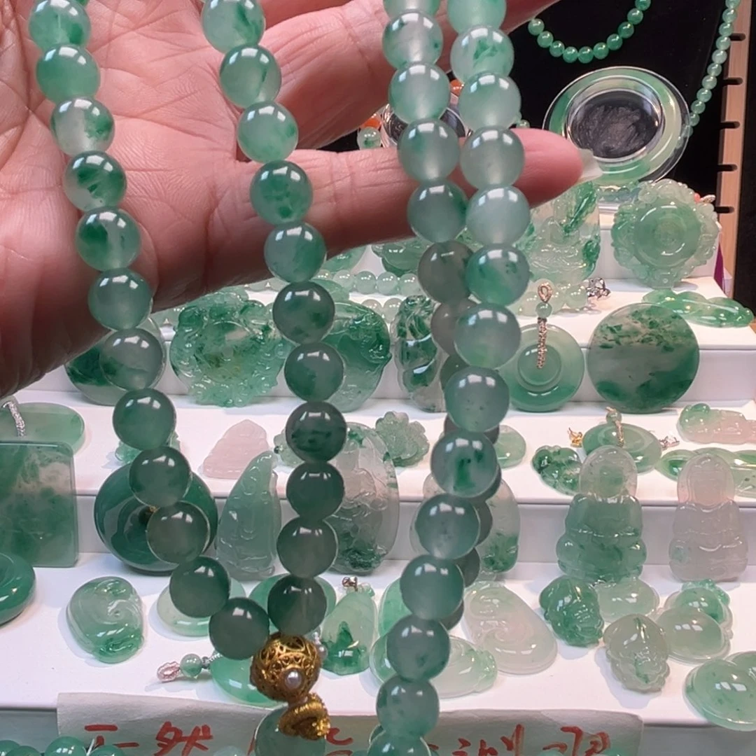 石英质玉项链合金108颗卡8+
