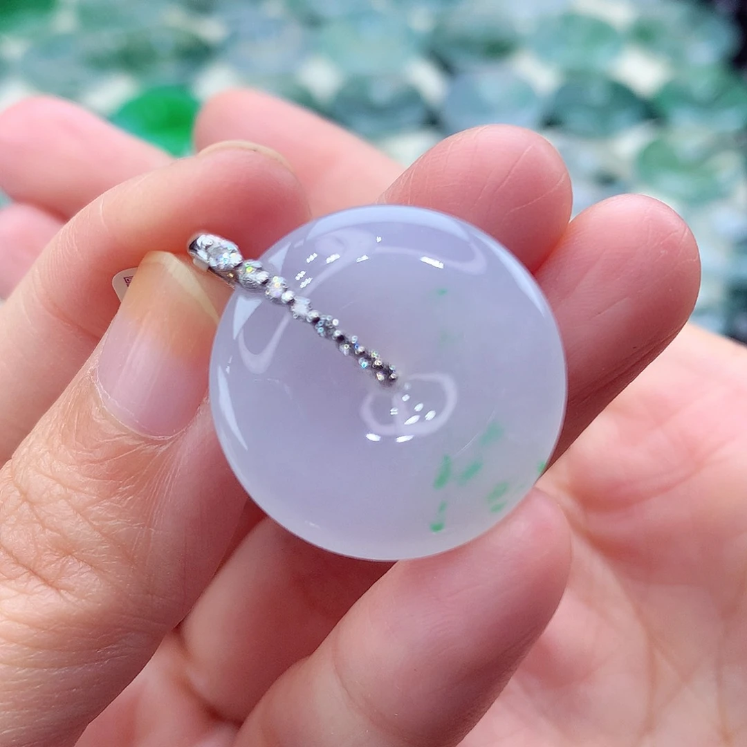 颈饰18K金镶嵌翡翠编号27-尺寸24.5/5.6