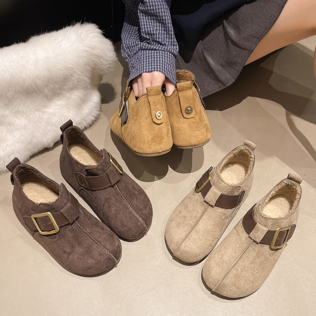 内增高勃肯鞋学院风复古港风棉靴毛靴棉鞋潮流风运动风秋冬