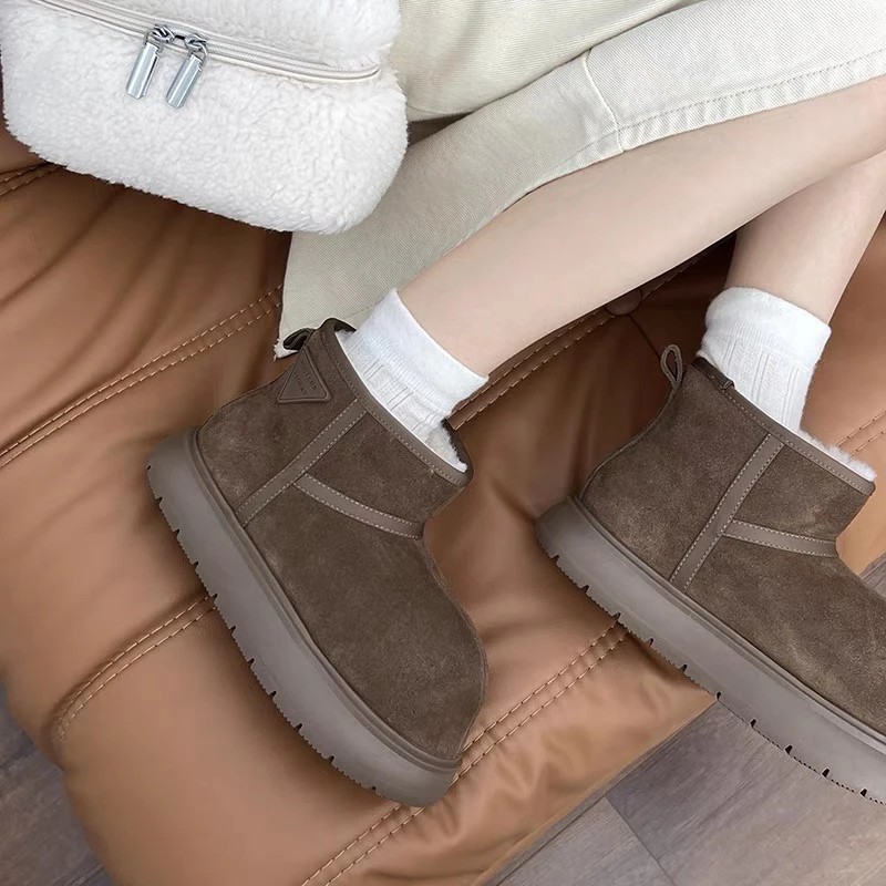 大头雪地靴女款2024新款加厚冬鞋防水防滑