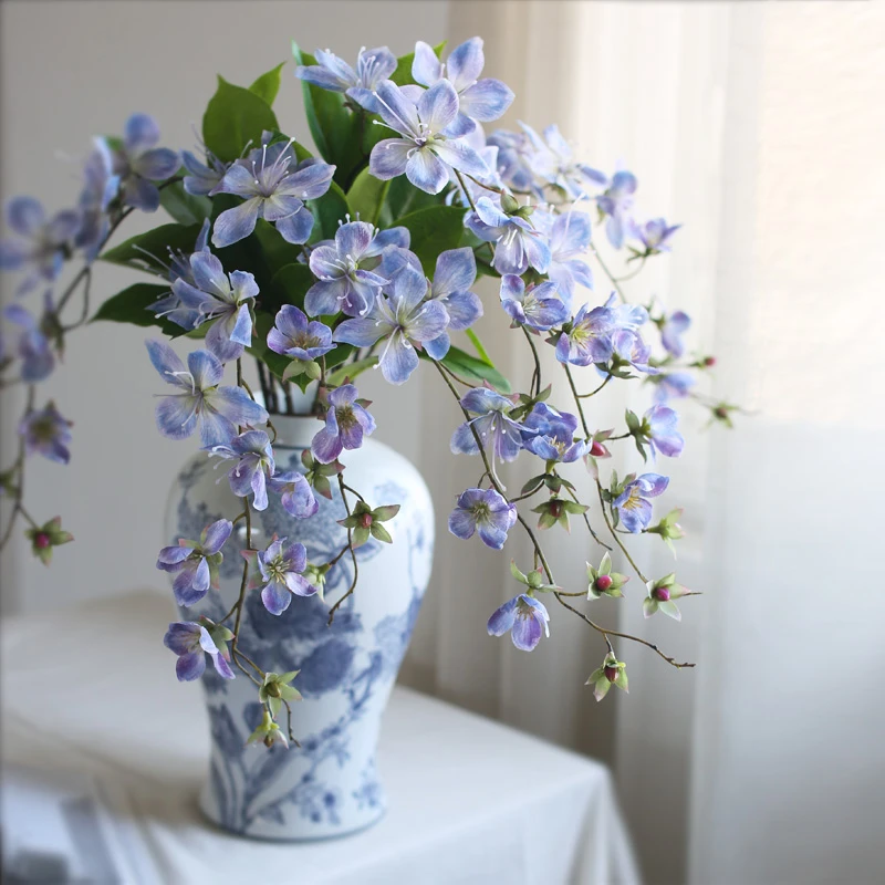 仿真花卉垂丝茉莉家居室内装饰摆设单枝高档假花藤蔓垂吊绢花摆件