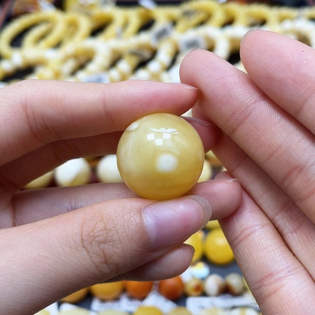 未镶嵌蜜蜡裸石圆珠22mm瑕