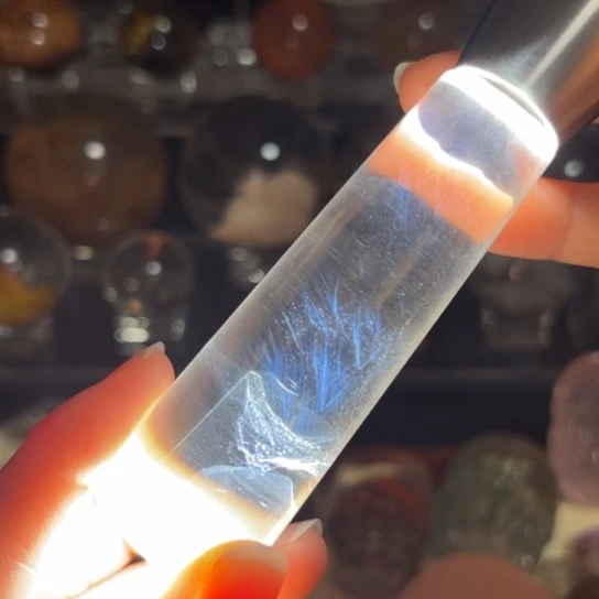 珠宝半成品未镶嵌水晶蓝针印章