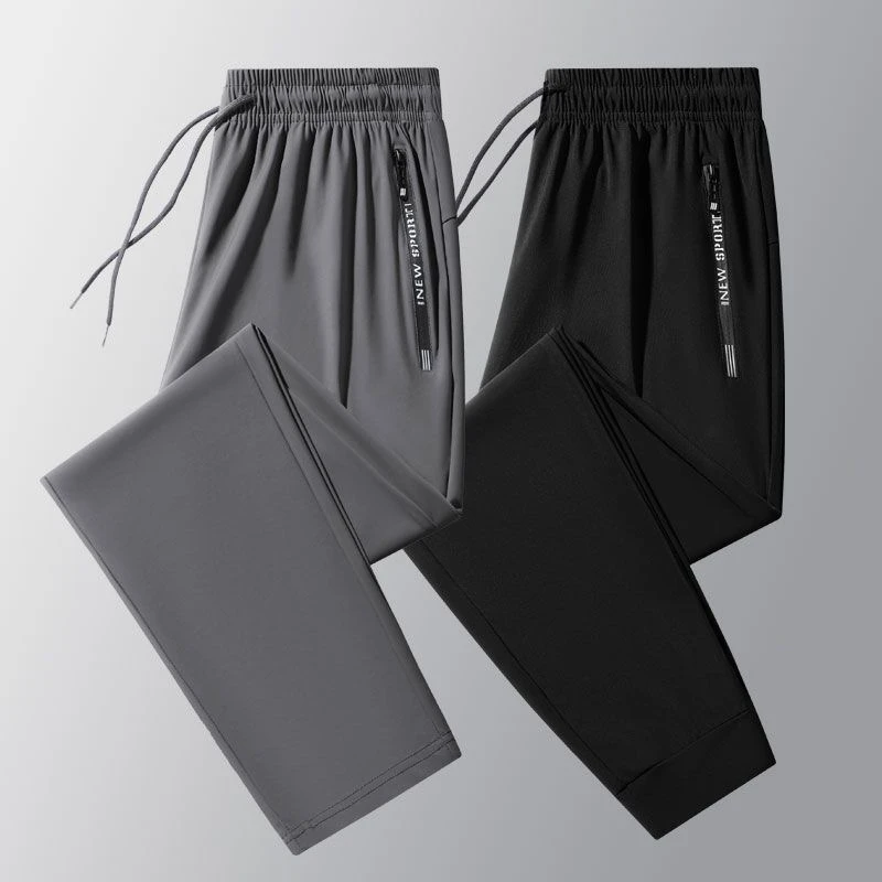 【冰丝 速干 高弹】男女同款休闲裤运动直筒夏季薄款拉链口袋休闲裤