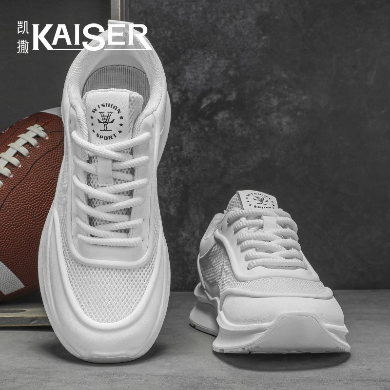 KAISER/凯撒男鞋夏季透气男士网面鞋舒适百搭运动鞋厚底休闲板鞋