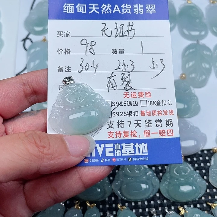 翡翠银S925镶嵌颈饰天然翡翠吊坠