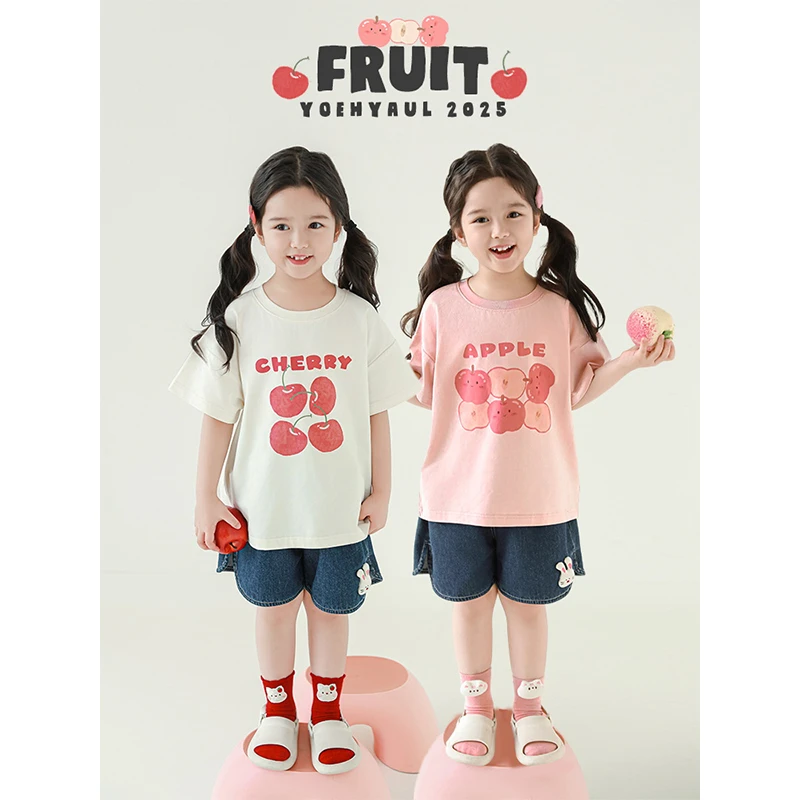 【清】YOEHYAUL/幼悠【果味冰淇淋】女童夏款原创短袖T恤 X4838
