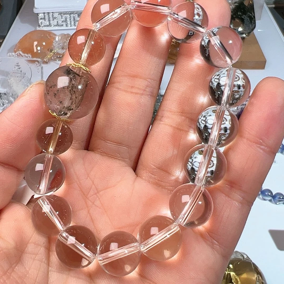 水晶手串18K金镶嵌Z24248婷