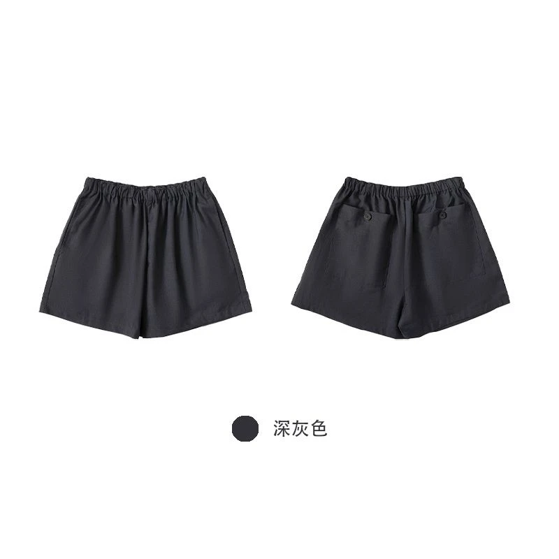 高腰阔腿裤宽松夏季夏季五分短裤女士-ss032