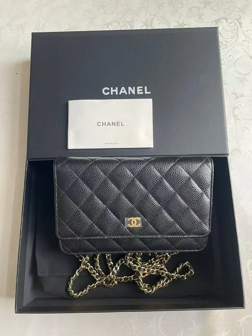 Chanel/香奈儿 斜挎包 黑金荔枝woc芯片 mx6864/2412