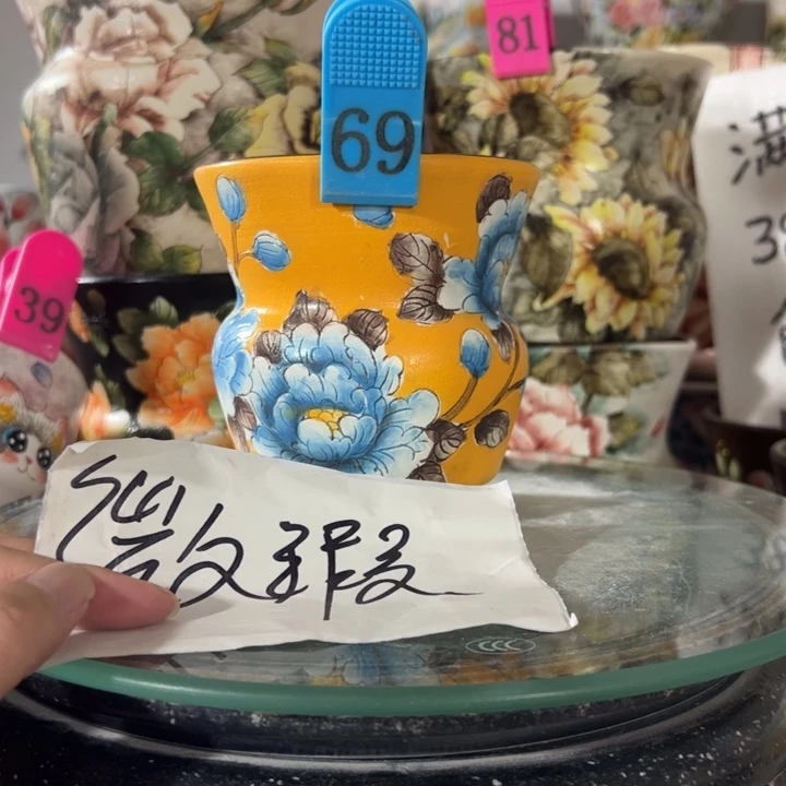 景德镇手绘花盆满38包邮偏远地区除外