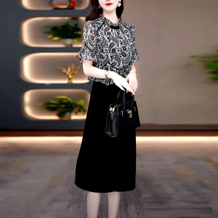 琉璃丝刺绣国风假两件礼服裙2025夏季新款修身收腰遮肉气质连衣裙