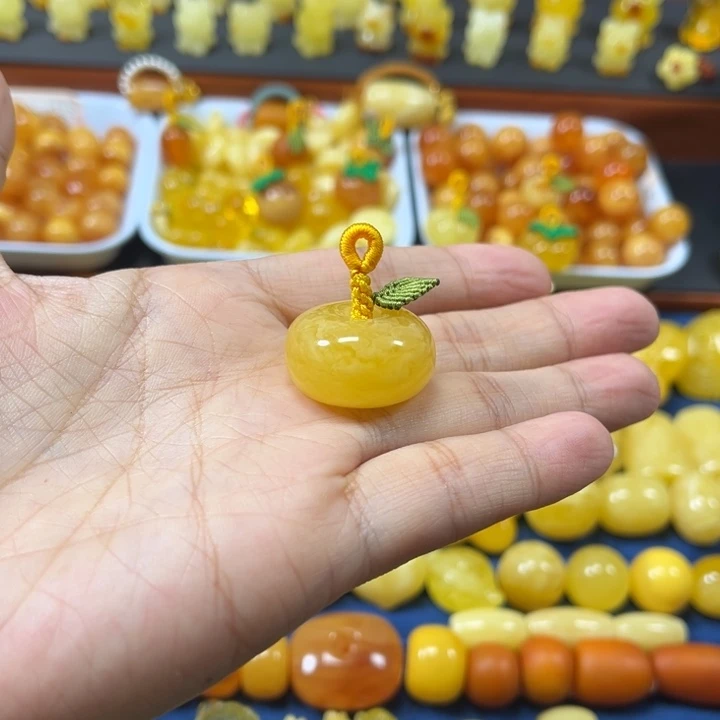 琥珀未镶嵌裸石卡24加苹果珠