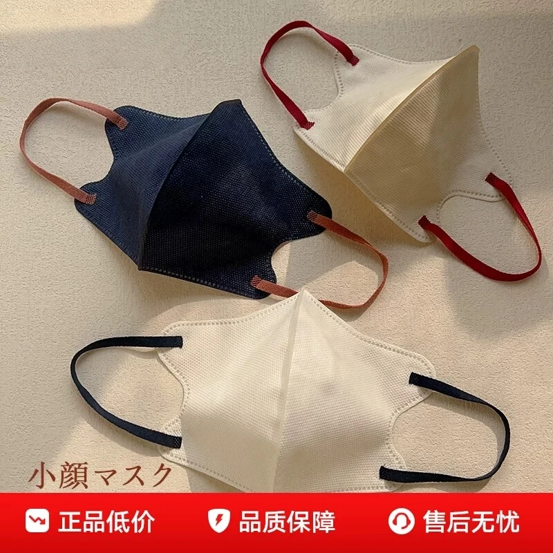 3D立体撞色耳带口罩秋冬保暖防风口罩一次性不勒耳热风棉加厚独立