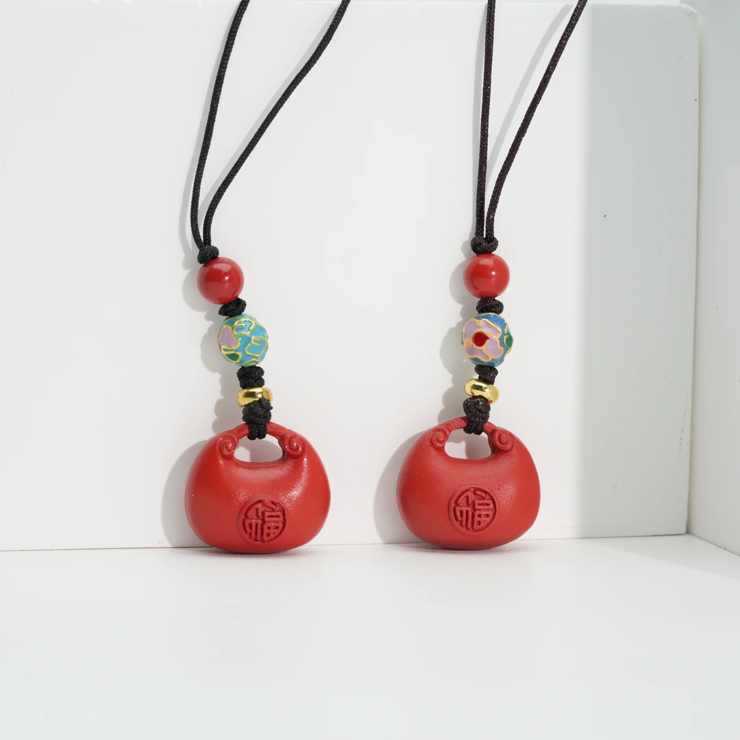 含辰砂工艺品【小北好物】朱砂福包挂饰【多样性发一件】QH139X453