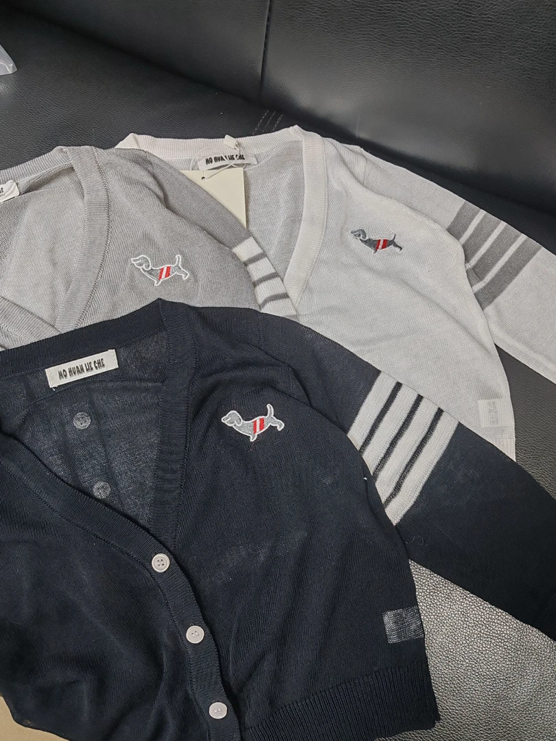 【亲子男女款】25033小狗袖子条纹防晒衣男童女童针织衫春夏季