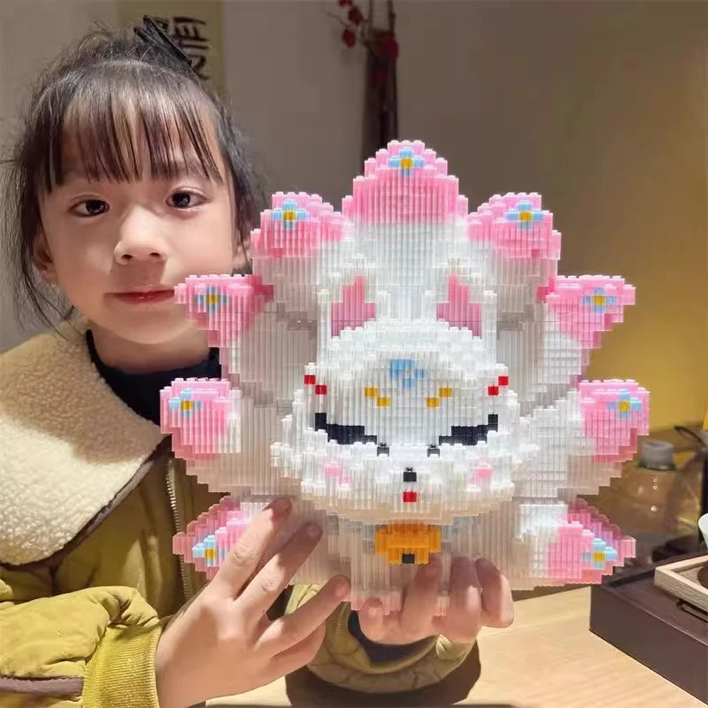 新款超大九尾狐拼装积木玩具适合成人高难度可作女孩礼物