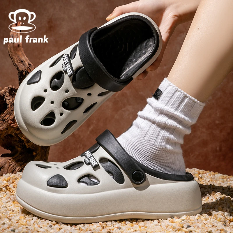 大嘴猴拖鞋女2025新款厚底增高防滑eva拼色外穿沙滩女士洞洞鞋夏