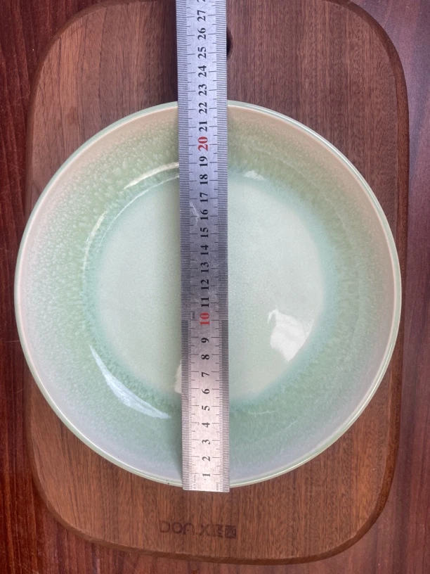 134绿色窑变家用简约8寸菜盘