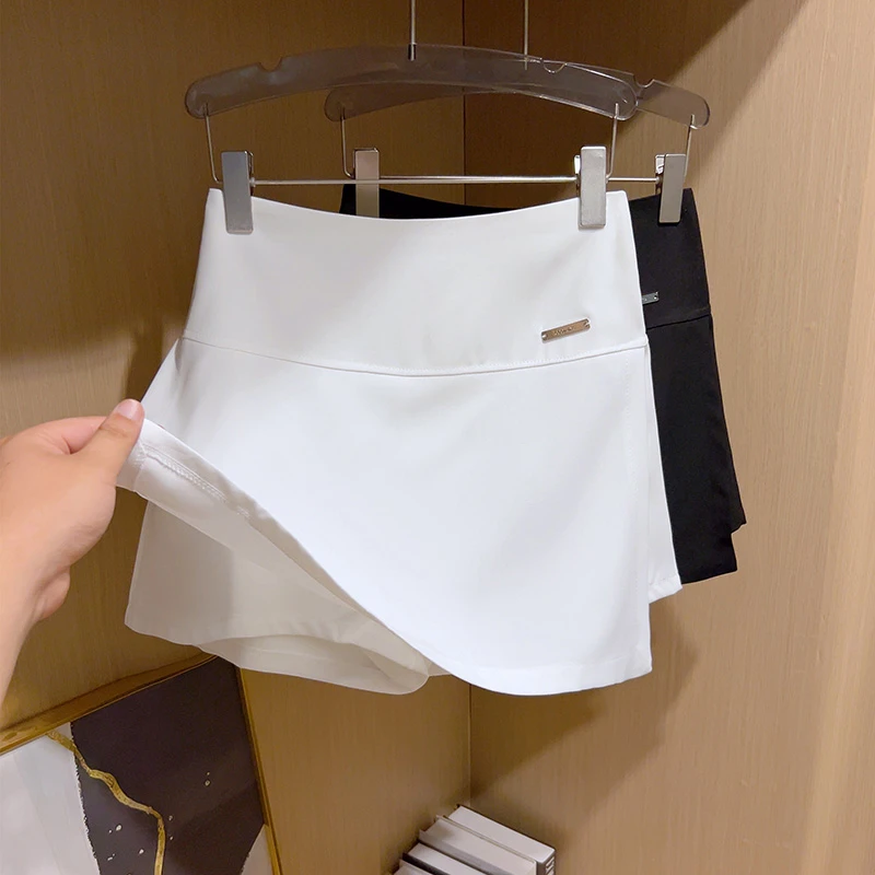 胖MM大码女设计感防走光半身裙夏季梨形身材高腰显瘦A字包臀短裙