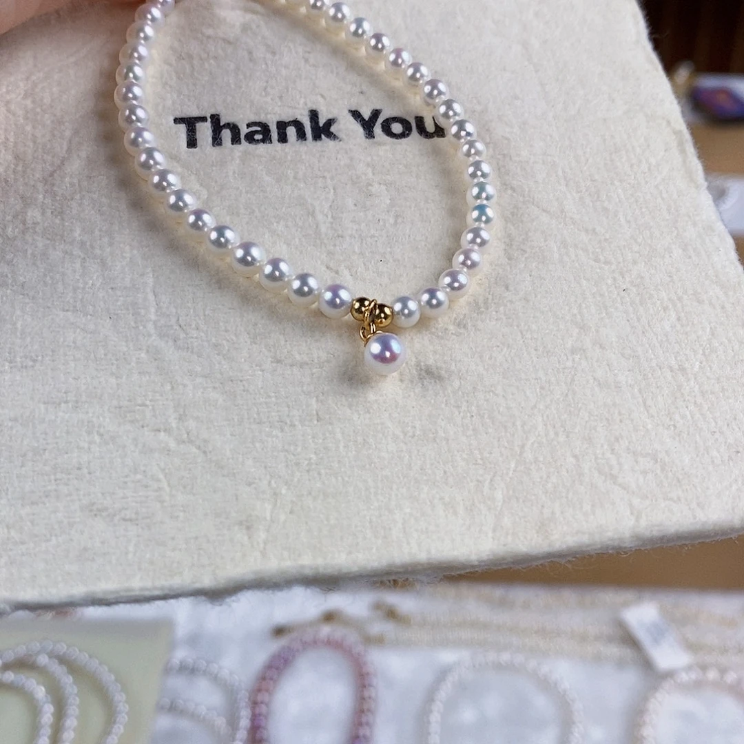 手绳银S925镶嵌淡水珍珠